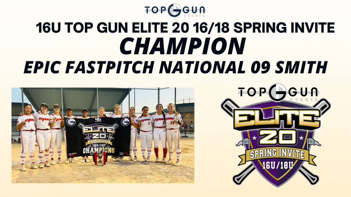 Congrats to @Epic09National on a great weekend, finishing as the Champion in the Top Gun Events Elite 20 16u/18u Spring Invite! topgunevents.com/event-results-…