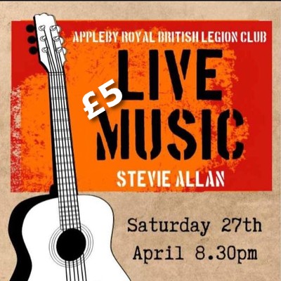 cumbrianeye's tweet photo. Stevie Allan Live: An evening of music and dance hosted by Appleby  Royal British Legion. Tickets available from the Legion bar, Appleby Tourist Information or call Les on 07989658471.

🗓️ 27th April 2024, 20:30
📌 Appleby Legion Club, Boroughgate
🎟️ £5 https://t.co/ED538dk3Ct