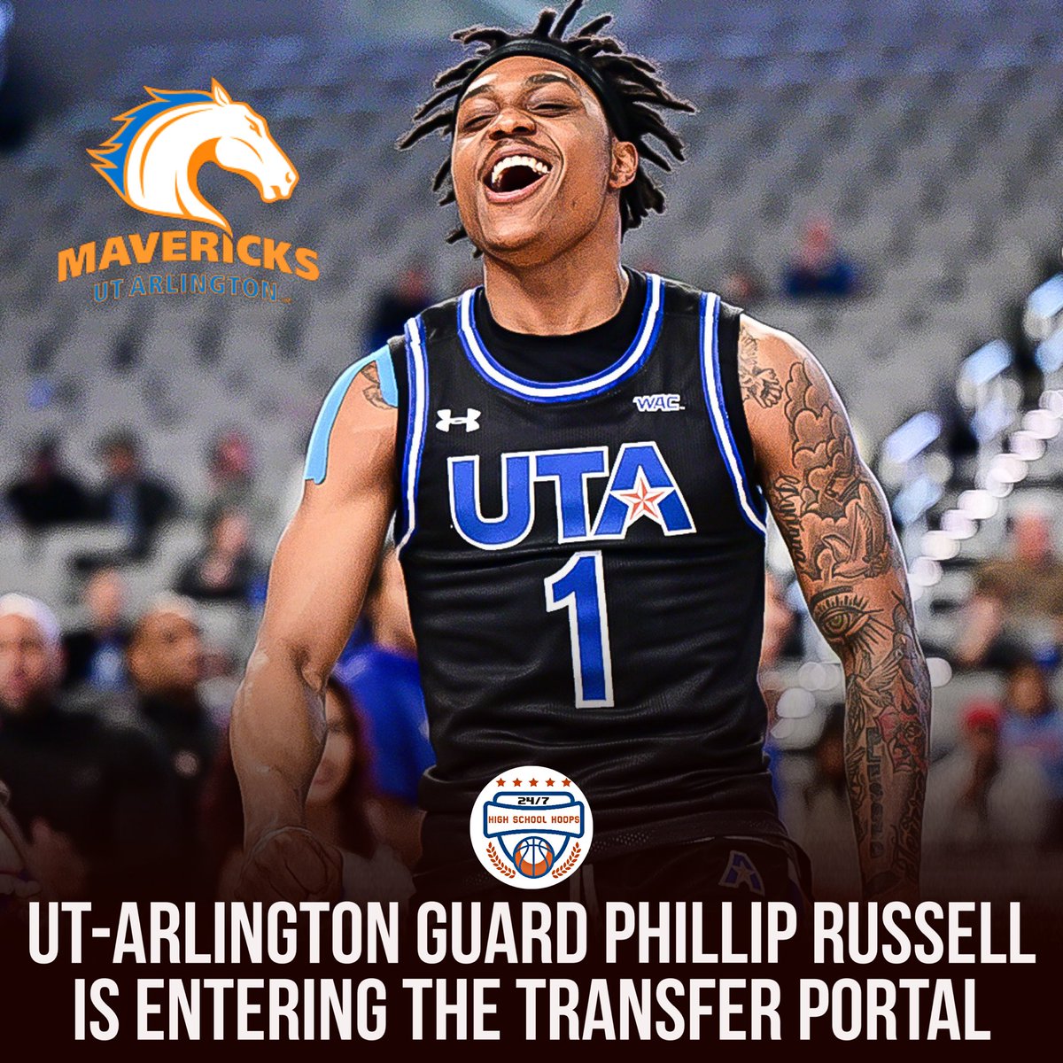 NEWS: UT-Arlington guard Philip Russell is entering the transfer portal, per source. Russell began his career playing one season at St. Louis before playing two at SEMO and then one at UTA. He’s a native of St. Louis, Missouri. He averaged 14.9PPG, 4.4APG and 1.9RPG this