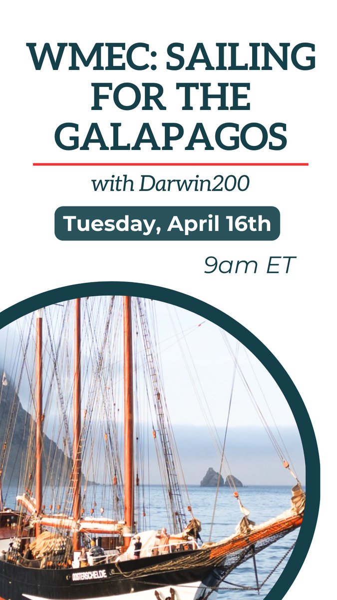 About to go live with @darwin200_ where they finally set sail for the #Galapagos! Tune in: youtube.com/watch?v=Le7HUl…