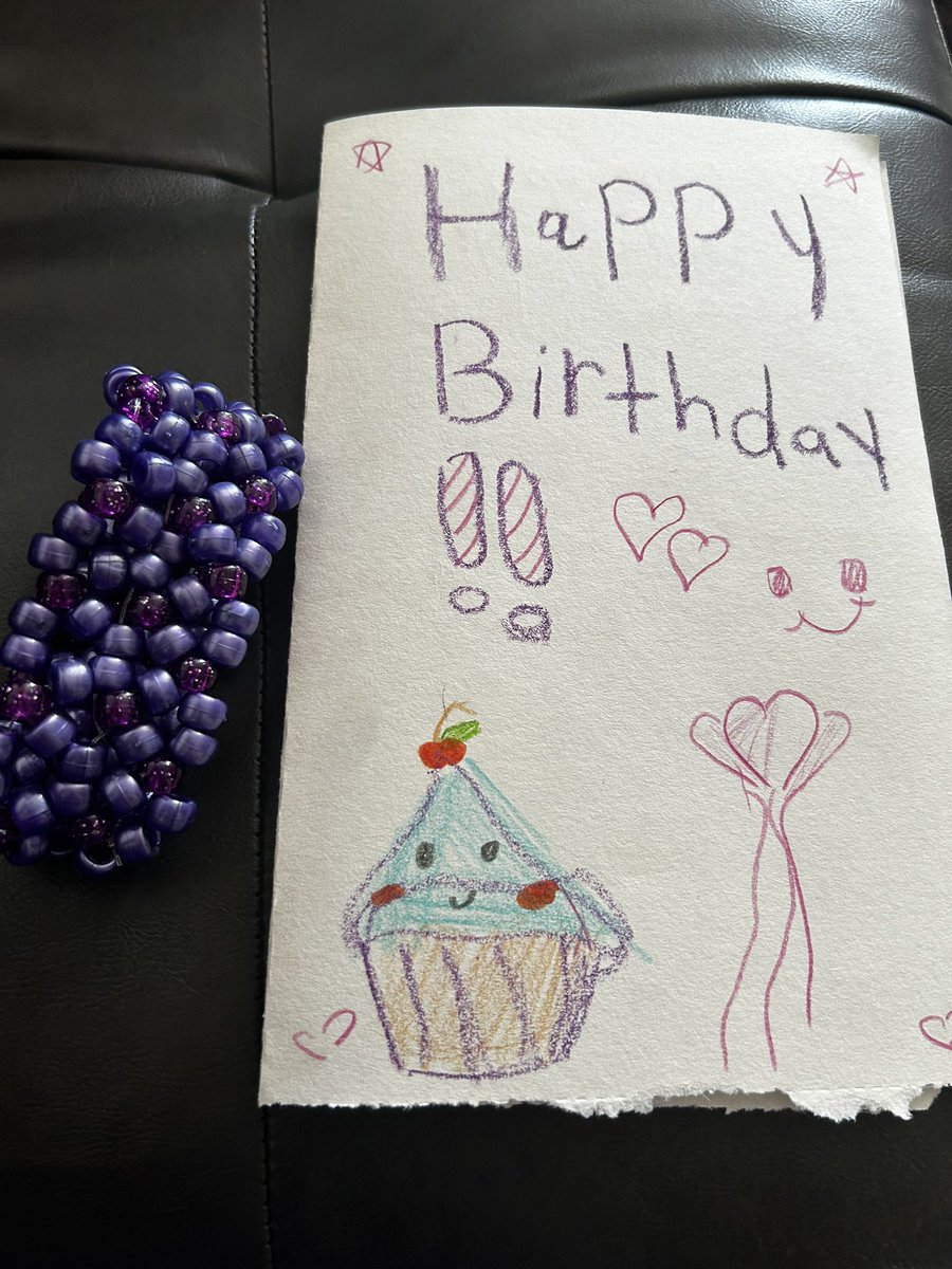 My card from my daughter having a birthday 🥳 that is quiet and memorable