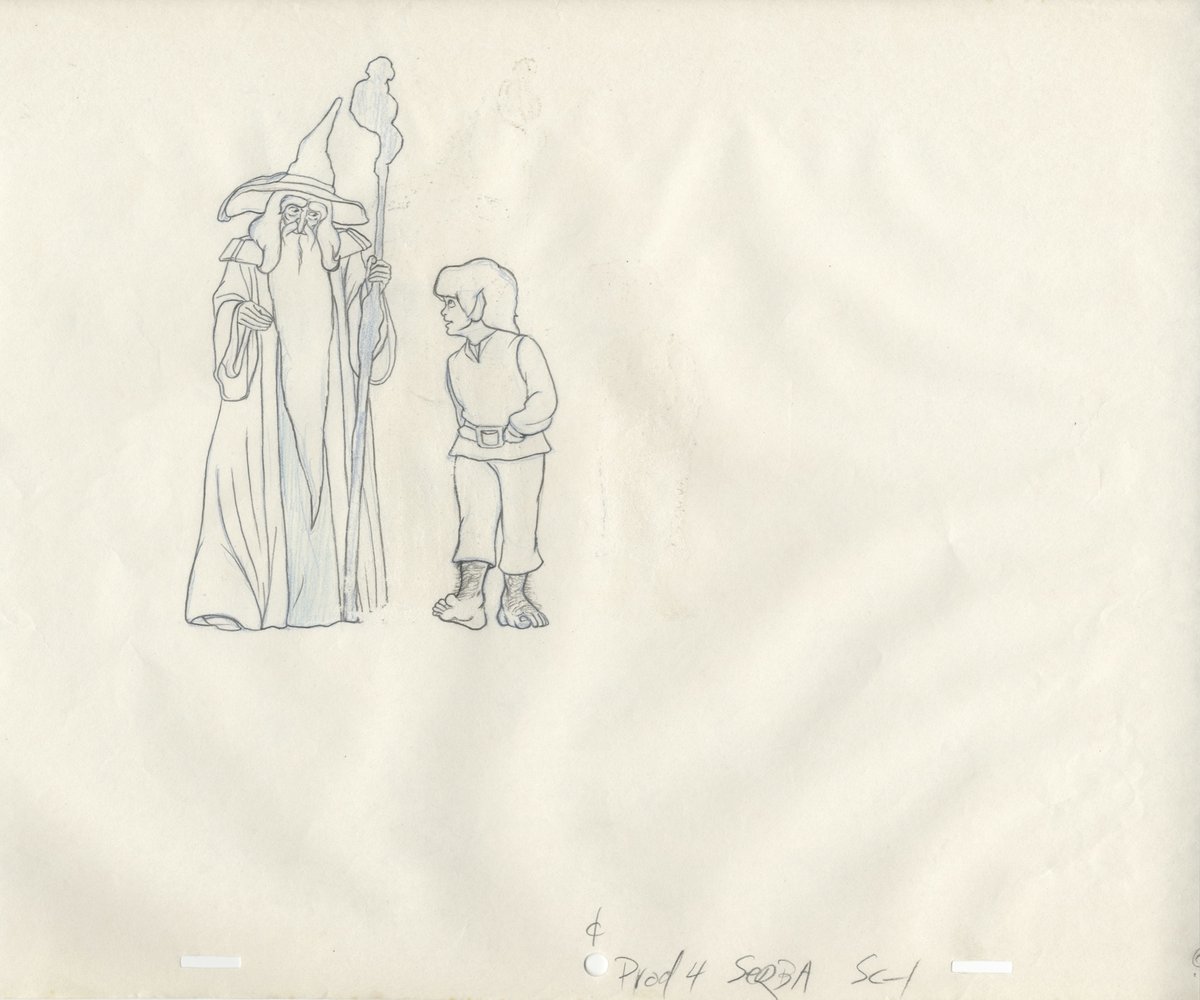 Gandalf and Frodo. More original production art from #LOTR sequence BA has just been added bit.ly/BAKSHI_LOTR_CE…