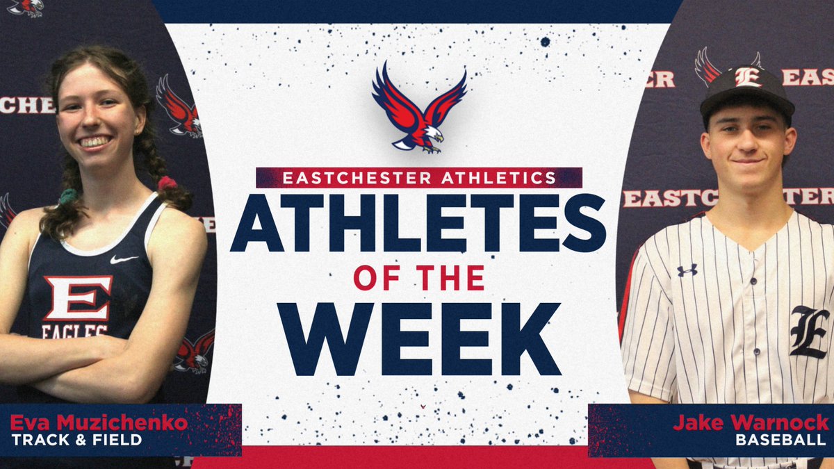 Congrat's to Jake Warnock (also up for @lohudsports player of the week) & Eva Muzichenko for their stellar performances this week! @ufsdeastchester @LiveMike_Sports @EastchesterBB @EHSEaglesTrack @erapay5 @puccini_thomas #EAGLENATION