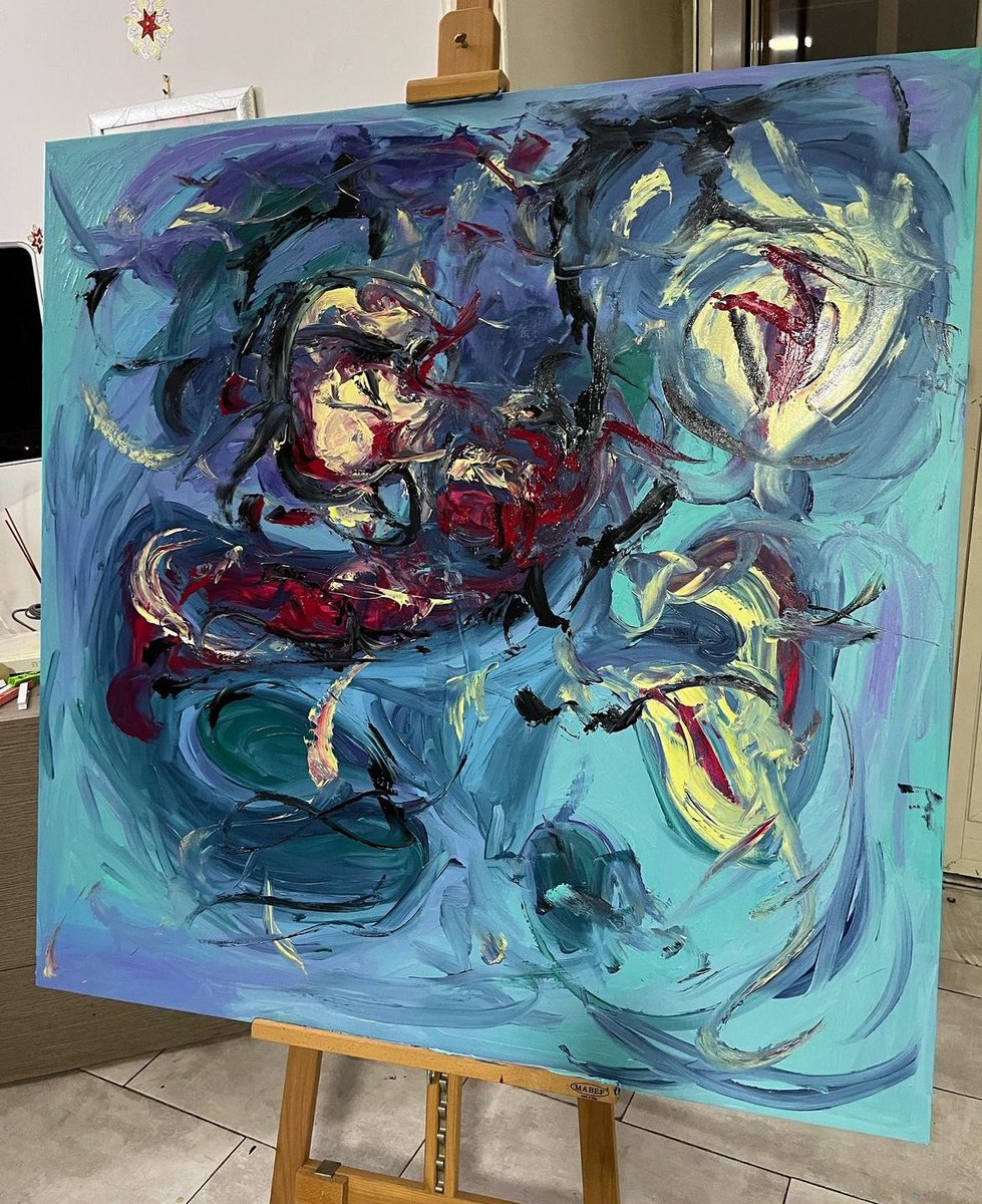 Taghera1's tweet photo. Se amore viva, posso fare tutto insieme..
Oil on canvas 
120x120cm
2023 https://t.co/WbzJzD1lLT