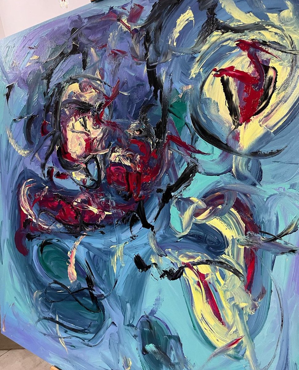 Taghera1's tweet photo. Se amore viva, posso fare tutto insieme..
Oil on canvas 
120x120cm
2023 https://t.co/WbzJzD1lLT