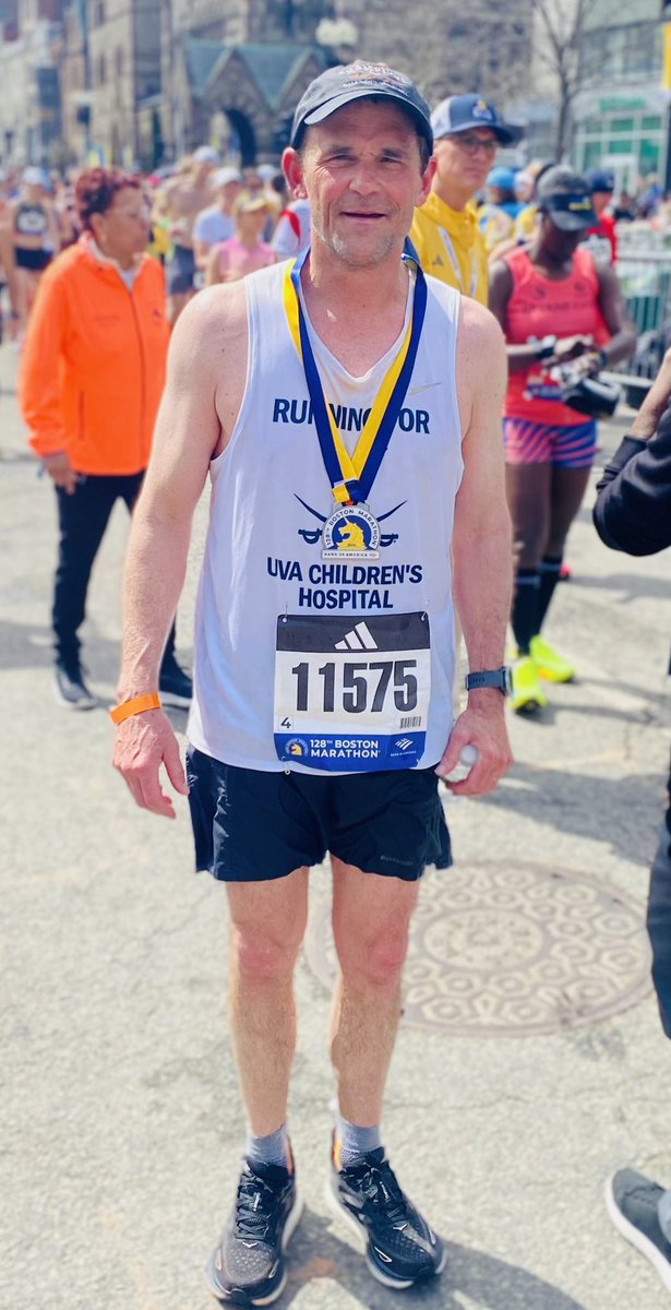 Thanks to everyone along the route – including the UVA Club of Boston at Mile Marker 25 – for cheering me on today at the Boston Marathon. Sending my best to all of the healthcare workers and patients at UVA Children’s Hospital.