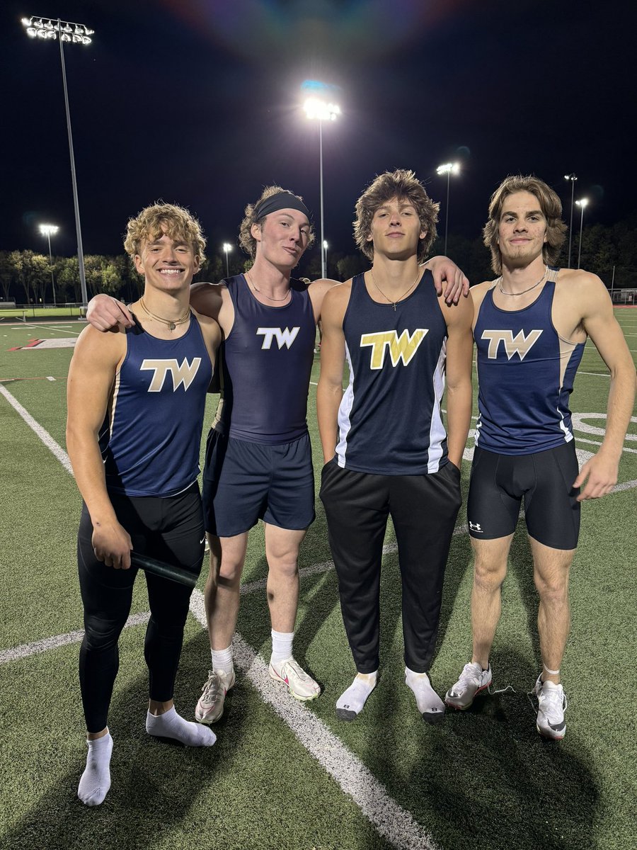 4x100 relay school record holders!! 43.6 💨 @malachi_walden @loganA1386 @SaylorBrody @tw_xc_tnf @triwestsports @TriWestTrack @TriWestFootball #AGTG