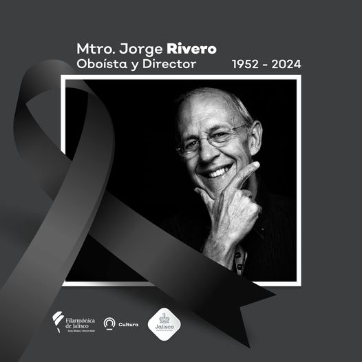 Lamento la partida del maestro Jorge Rivero Tirado, director huésped de la Orquesta Filarmónica de Jalisco. A su familia, amigos y colegas, mi más sentido pésame, que encuentren alivio en este momento tan difícil. Descanse en paz.