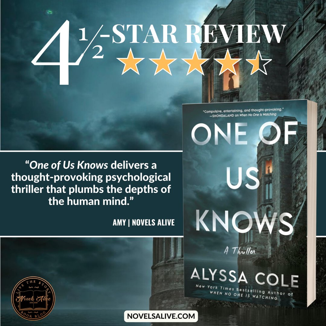 Novels Alive (@novelsalive) on Twitter photo 4.5-STAR REVIEW⭐️⭐️⭐️⭐️💫: ONE OF US KNOWS by Alyssa Cole <a href="/AlyssaColeLit/">Alyssa “mostly updates” Cole</a> @wmmorrowbooks @harpercollins
👉ONE OF US KNOWS delivers a thought-provoking psychological thriller that plumbs the depths of the human mind. bit.ly/3UtpUPn #bookreview #PsychologicalThriller #book 4.5-STAR REVIEW⭐️⭐️⭐️⭐️💫: ONE OF US KNOWS by Alyssa Cole <a href="/AlyssaColeLit/">Alyssa “mostly updates” Cole</a> @wmmorrowbooks @harpercollins
👉ONE OF US KNOWS delivers a thought-provoking psychological thriller that plumbs the depths of the human mind. bit.ly/3UtpUPn #bookreview #PsychologicalThriller #book