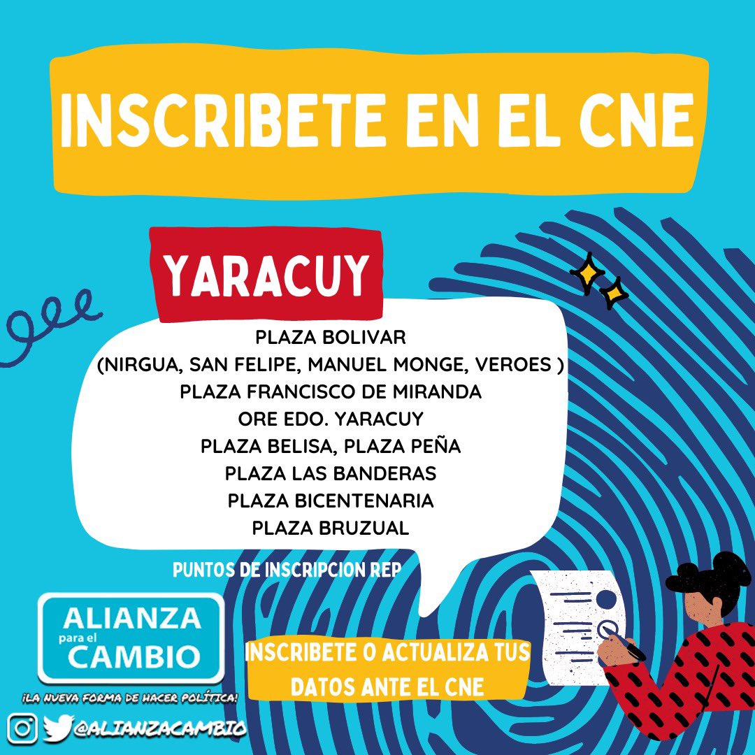 REGIÓN CENTRAL! 
¡INSCRÍBETE Y ACTUALIZA TUS DATOS ANTE EL CNE! 

Conoce los Puntos Habilitados por el <a href="/CNEesVenezuela/">CNEVenezuela</a> para el Registro Electoral Permanente. Estarán funcionando desde las 8:30AM hasta las 3:30PM. 📌IMPORTANTE! Tienes hasta MAÑANA 16 de Abril. 

¡RUMBO AL #28J!
