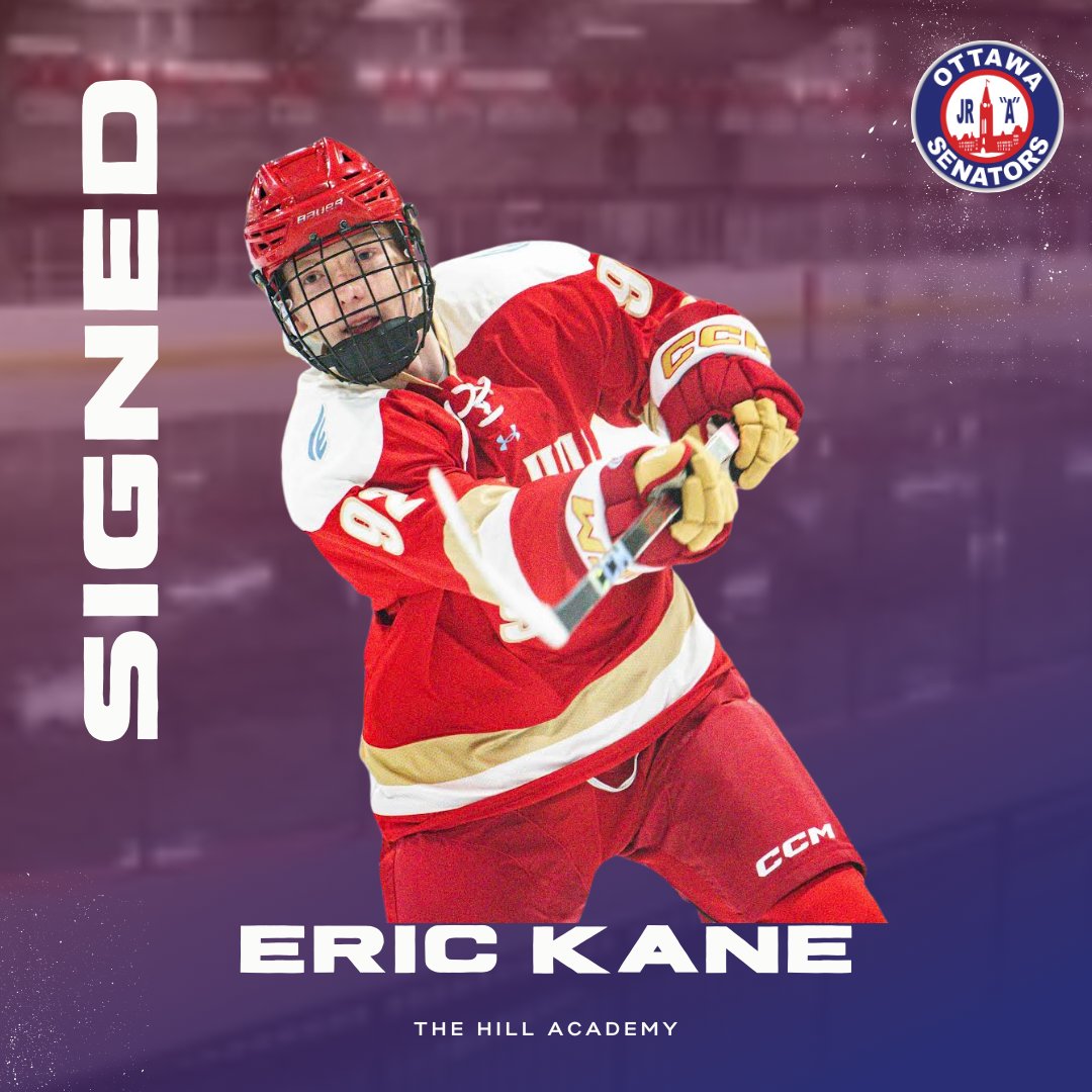 🚨SIGNING🚨 The Jr Senators are happy to announce the signing of 2006-born forward Eric Kane for next season! Read more: tinyurl.com/4r6xx67w #Signing #JrA #Juniorsens #JrASenators #CCHL #nodaysoff #Jrhockey