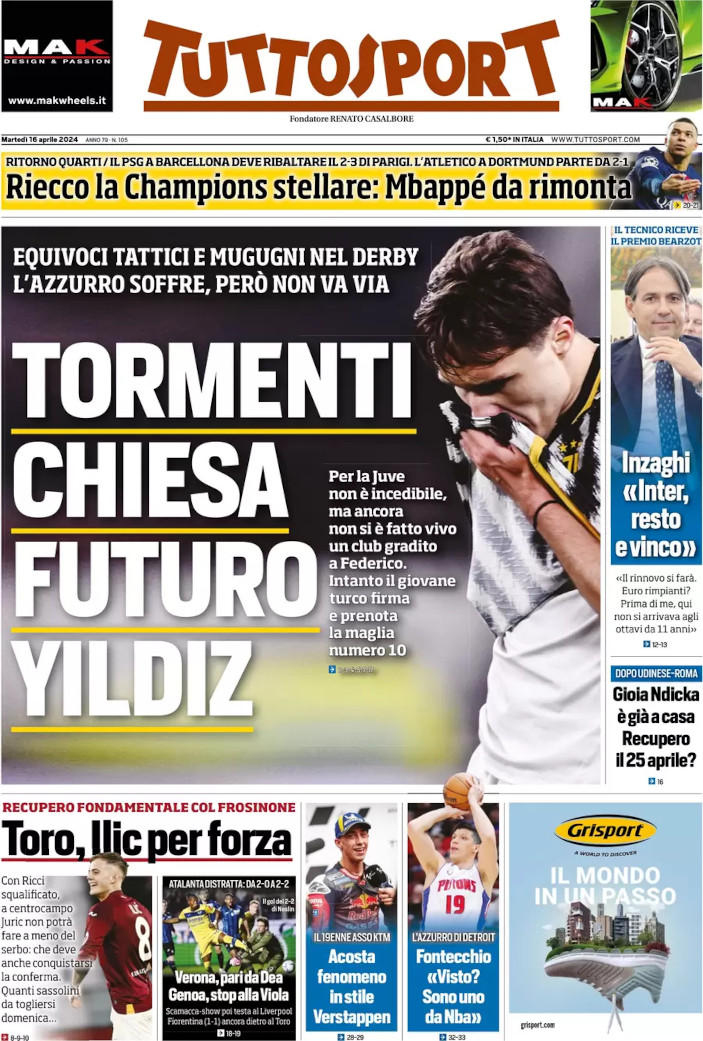 Tuesday's Italian #Calcio headlines in English football-italia.net/todays-papers-… #ACMilan #ASRoma #Napoli #Atalanta #Juventus #FCIM #LFC #SerieA #Fiorentina #SerieATIM #AtalantaVerona #FiorentinaGenoa #UEL #UCL #Ndicka