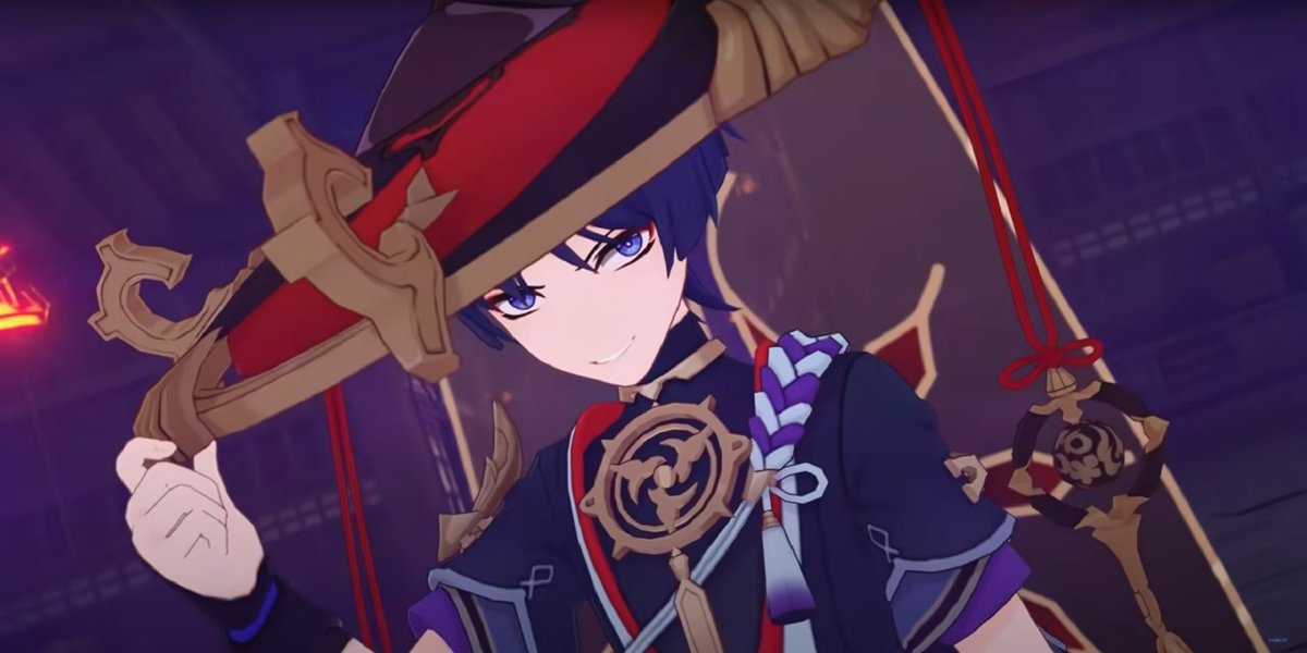 avenjpeg's tweet photo. 'Inazuma Archon' Shogun Raiden Ei confirms that Scaramouche is autistic.  

“He’s autistic and stuff" https://t.co/LWkLAXN7q9