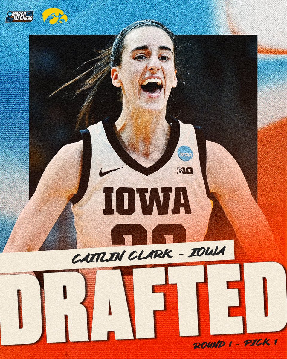 Congratulations to the overall No. 1 pick in the @WNBA Draft, @CaitlinClark22, who was selected by @IndianaFever! #NCAAWBB x #WNBADraft