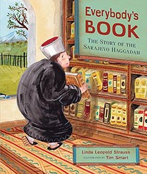 Great #kidlit/#kidlitart book that's not #picturebook #haggadah, not story of #EXODUS in the haggadah, but story of A haggadah (how meta is that?). By #LindaLeopoldStrauss & #TimSmart, published by @KarBenPub & reviewed @JewishBook jewishbookcouncil.org/book/everybody… @JewishLibraries