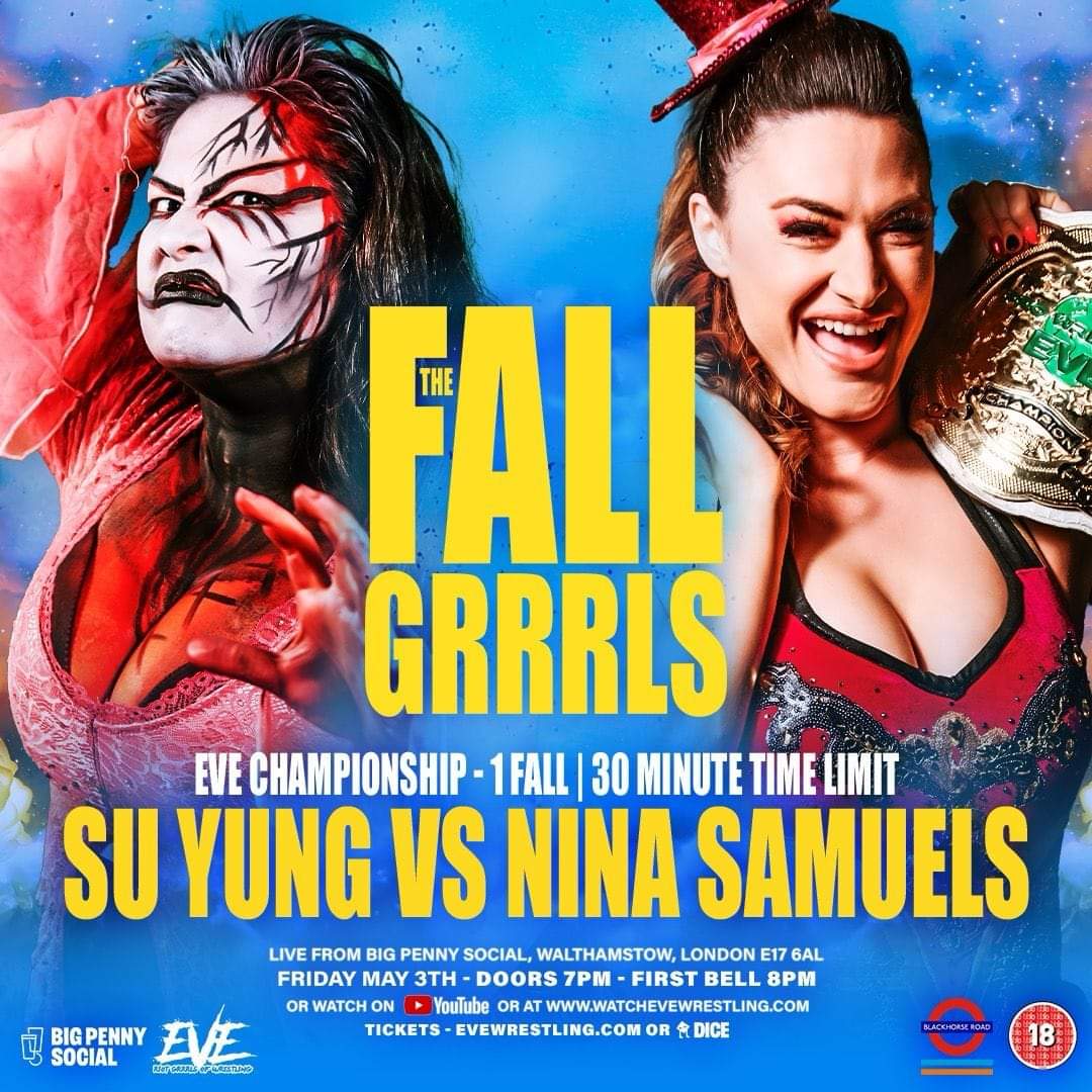 ProWrestlingEVE's tweet photo. Join over 300 fans on Friday May 3rd in Walthamstow, London 🇬🇧 for EVE's 14 Year Anniversary show: "The Fall Grrrls"

Get your tickets NOW at https://t.co/deha7FGhVg

Not in the UK? Watch all EVE events LIVE online and get our entire back catalogue by becoming a LIVE+ Tier member of our YouTube channel at https://t.co/2oPE8vw8zK