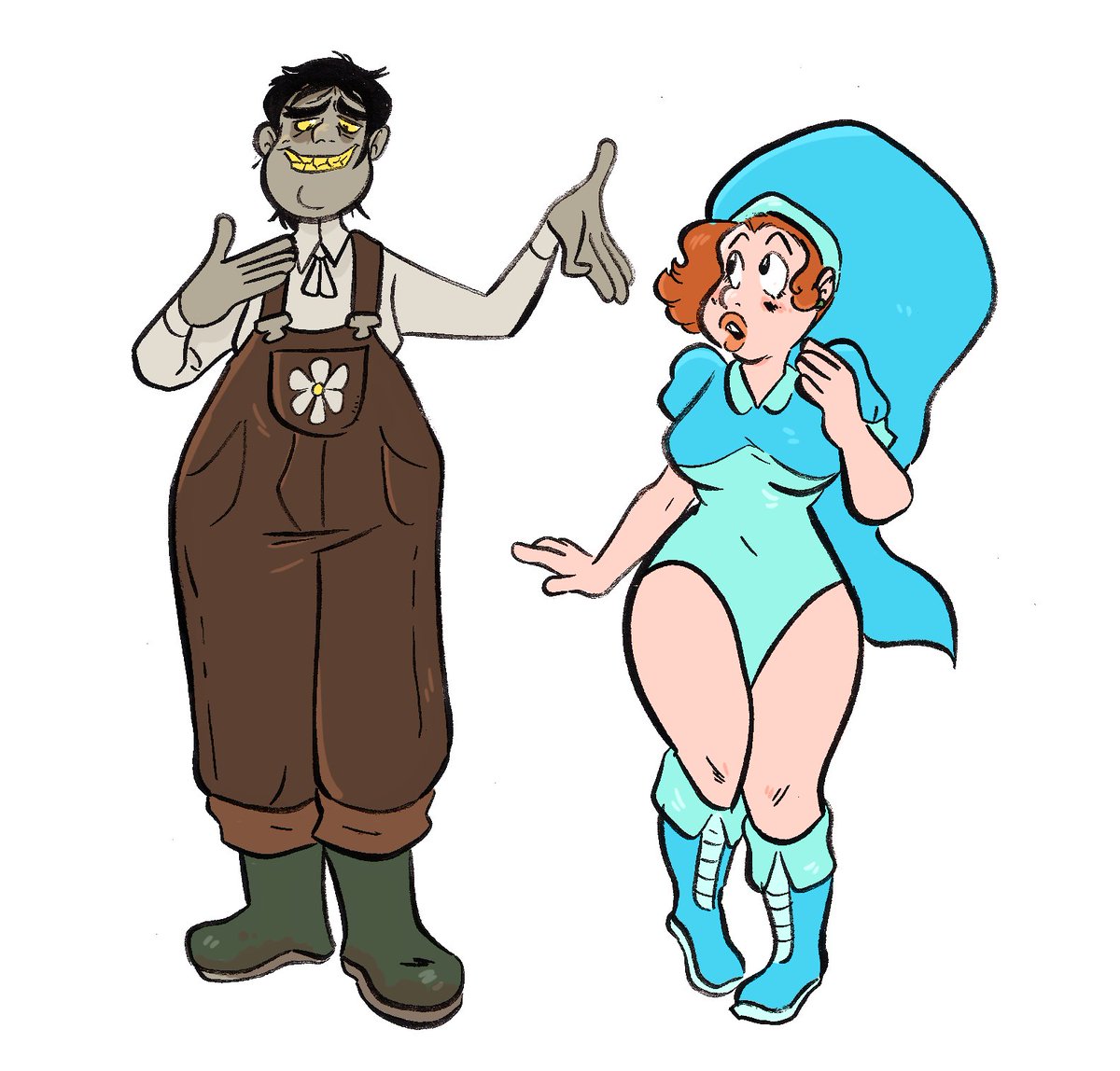 Inspired to make my own take on humanized Euline and Bacillus >:)