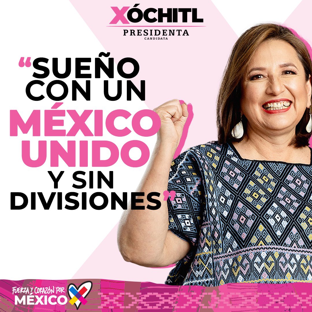 💗@XochitlGalvez 🇲🇽

#MiVotoEsPorXochitl
#MxSinMiedo #Xóchitl24