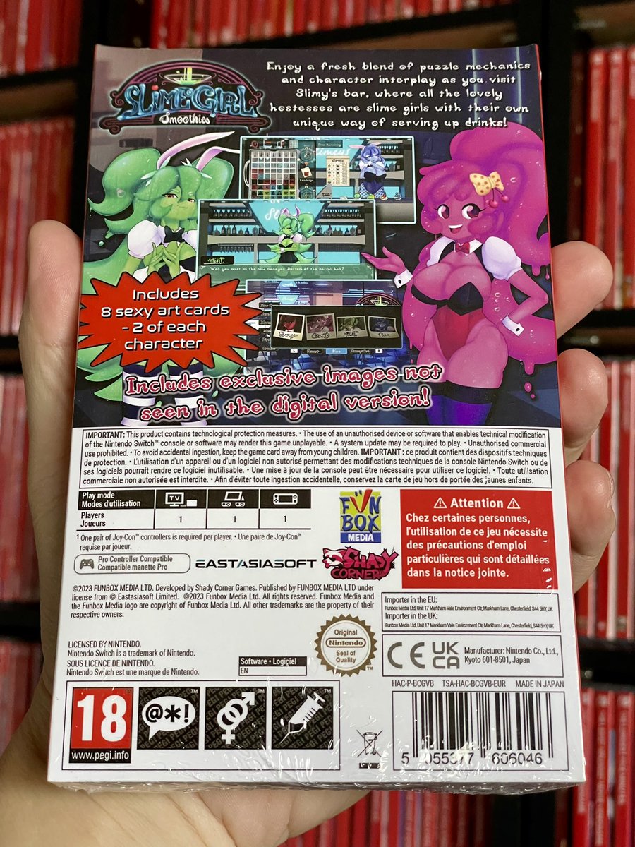 Switch arrival 1159, Slime Girl Smoothies. Probably don’t need me to tell you what this game is all about. The puzzles! Should be a fun one to uncover, I mean, play through. A good way to start off my week, and continuing to push towards the 1200 mark. Soon enough! #SwitchCorps