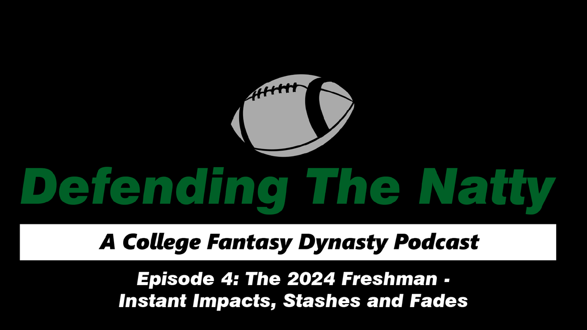 Episode 4 of 'Defending the Natty' with @CFFNate and @CFF_Jared is now available! The guys discuss the 2024 freshman class and it's impact for your CFF Dynasty leagues this year! They cover instant impacts, safe stashes and guys they are fading! Link: tinyurl.com/yd2u2mzh