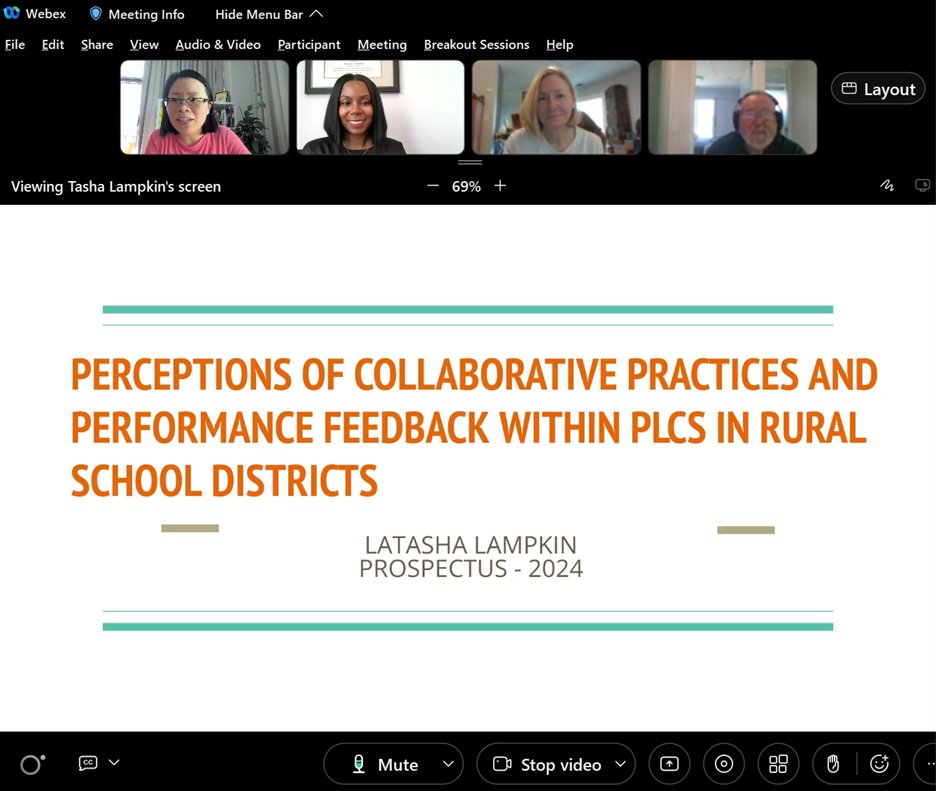 Congratulations @LatashaLampkin on successfully presenting your prospectus! Thanks Robert Hendrick & Susan Ogletree for being on the committee and providing constructive feedback! #GSUEdLead @gsucehd