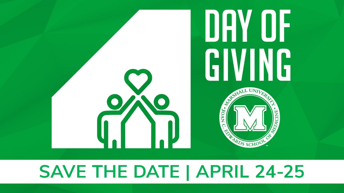 Save the date! Marshall Day of Giving is just around the corner on April 24-25. Show your support for #MUSOMWV and make a difference in the lives of our medical students. Your generosity helps ensure their continued education and paves the way for their success in healthcare.