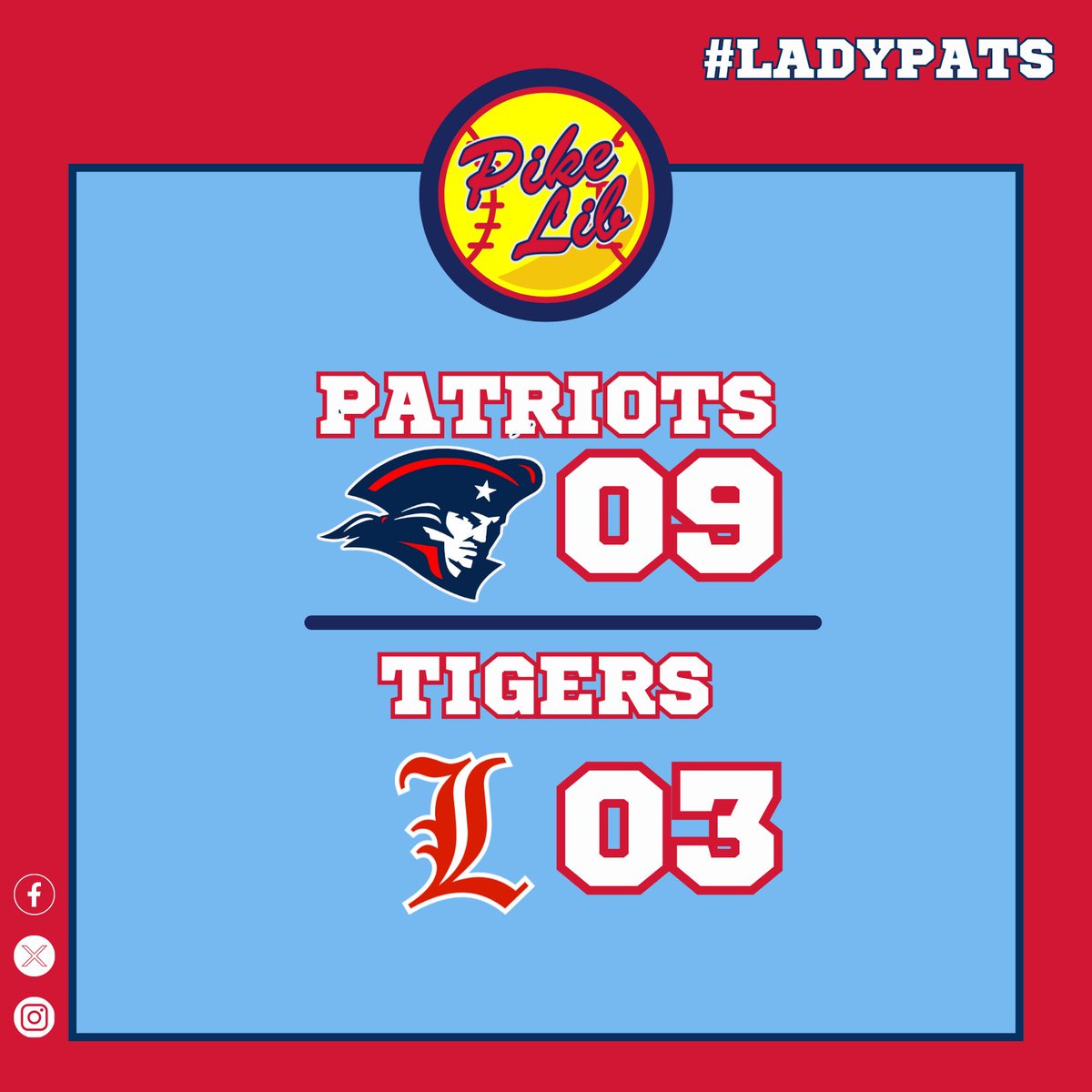 🥎PIKE WINS! 🥎

Pike Liberal Arts defeated Luverne 9-3 earlier this evening. The #LadyPats will be back in action on Monday, April 22nd in a road game against Eufaula.

#GoPike | #ProudToBeAPatriot | #PikeSoftball