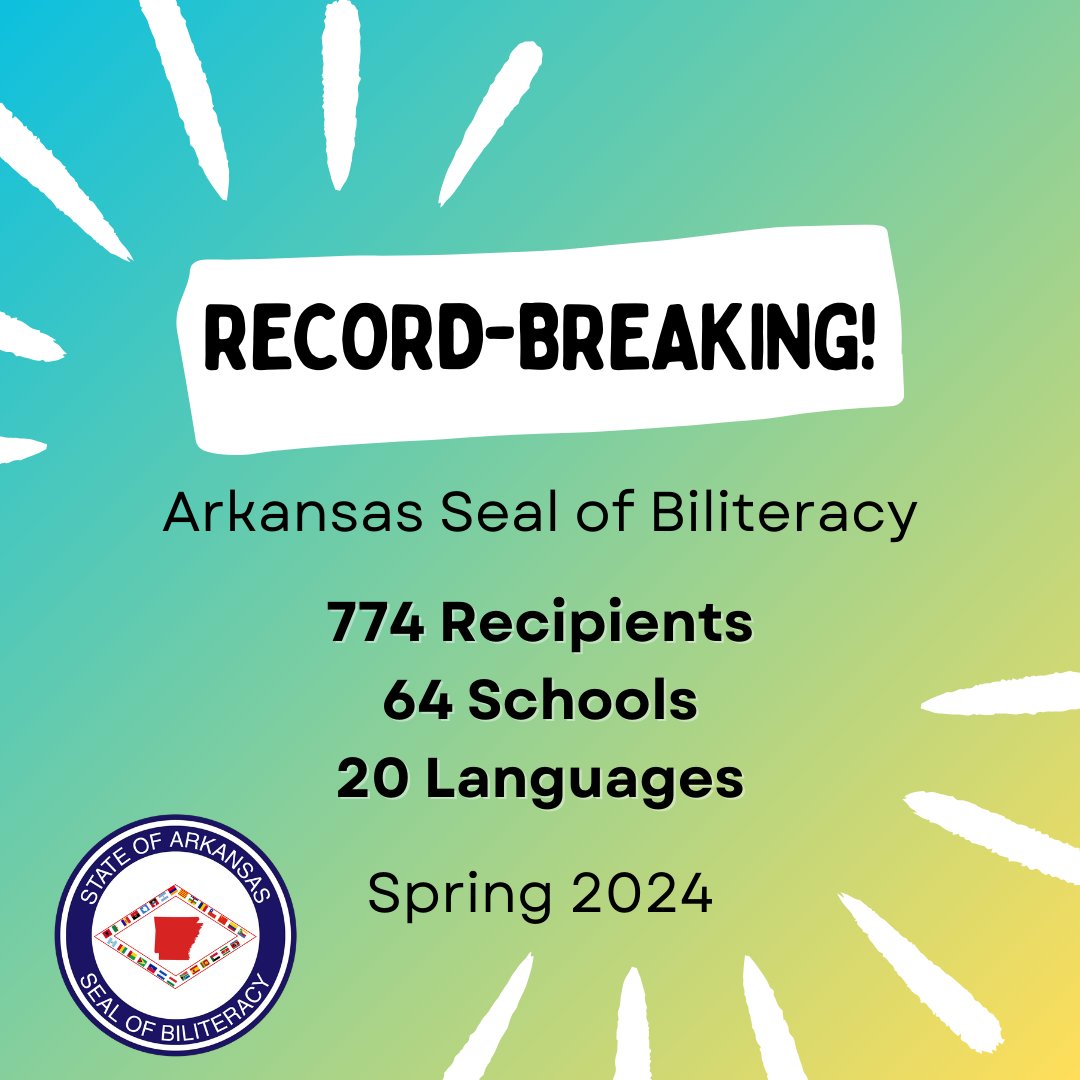 ARBiliteracy's tweet photo. The results are in with the largest number of schools in one application season to date! Educators have been notified and applicants will receive notifications this week - check your email! #ARSB #2bilit2quit #ARbiliteracy https://t.co/Jd26hcwcIi