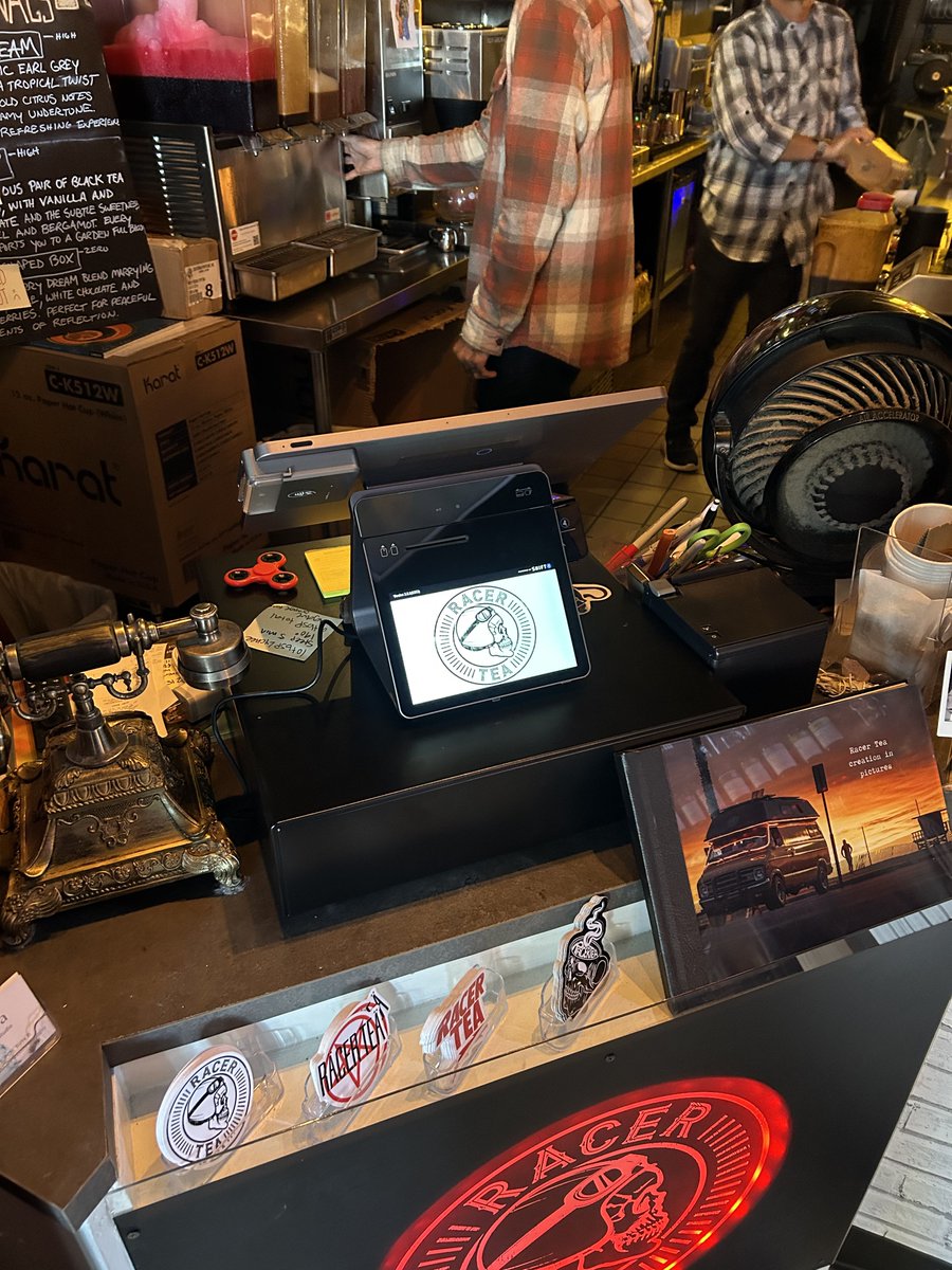 Racer Tea in Redondo Beach, CA had @Shift4 tech Michael out to install their @SkyTabPOS with guest facing display