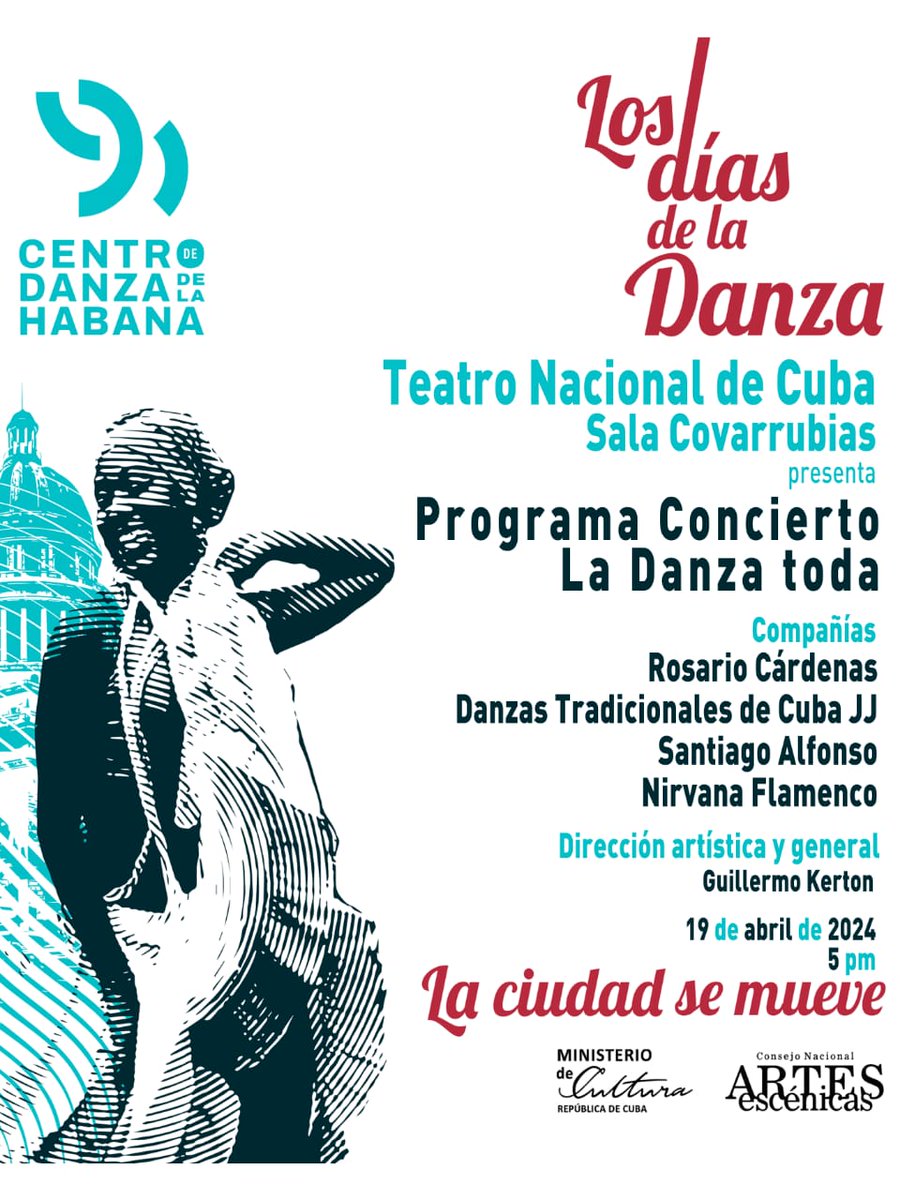 #LosDiasDeLaDanza | 📣 Programa Concierto: 'La Danza Toda'. 👌😍
Con la participación de destacadas compañías este #19deAbril en la #SalaCovarrubias. 📷👇
👉Entradas a la venta desde martes 16 ⏰ 1 a 6 p.m en la taquilla de nuestra institución cultural. #Danza #MejorArteParaTodos