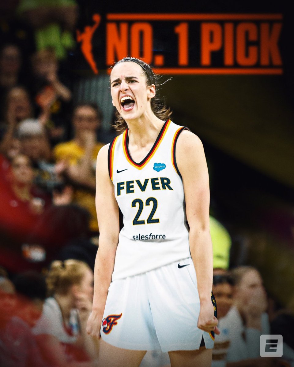espn's tweet photo. CAITLIN CLARK IS OFFICIALLY HEADED TO THE INDIANA FEVER AS THE NO. 1 PICK 🔥👏 

@CaitlinClark22 | @IndianaFever https://t.co/jHh24tRzia