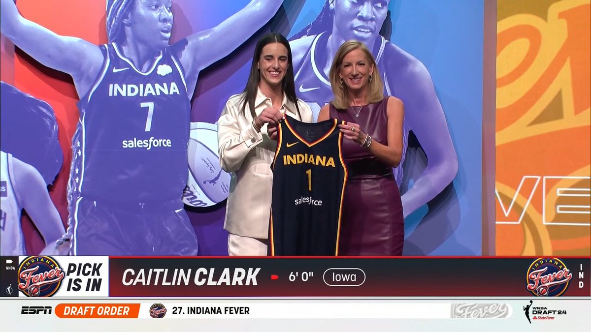 Welcome to the @WNBA, Caitlin Clark. As planned, No. 1 to the @IndianaFever. #WNBADraft