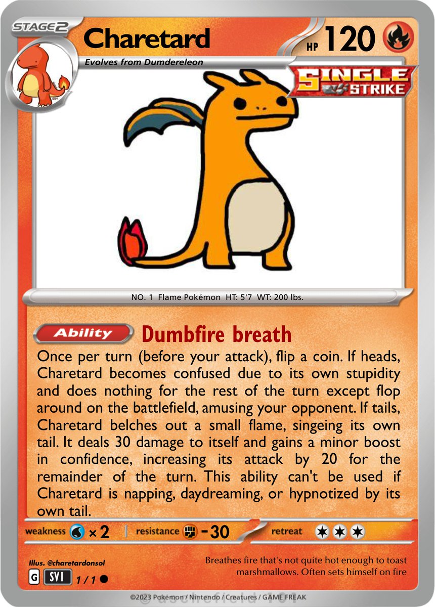 charetardonsol's tweet photo. Here is the first.  served the star treatment. Limited edition cards! 

Here is the first: Meet our main character. Charetard! https://t.co/e1NykUrhCN