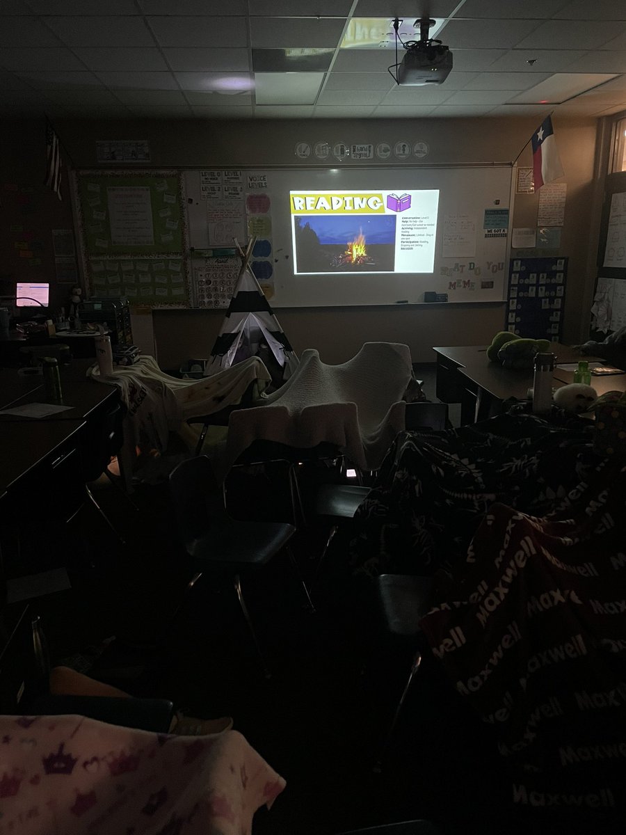 Classroom Campout was a success! ⛺️ We had a s’mores trail mix and used flashlights and pop-its to read. The teepee is always a hit! Tomorrow is our reading STAAR, and I am 💯 confident they will SHINE! ✨ <a href="/bushbobcats/">Bush Elementary, Conroe ISD</a> <a href="/ConroeISD/">Conroe ISD</a>