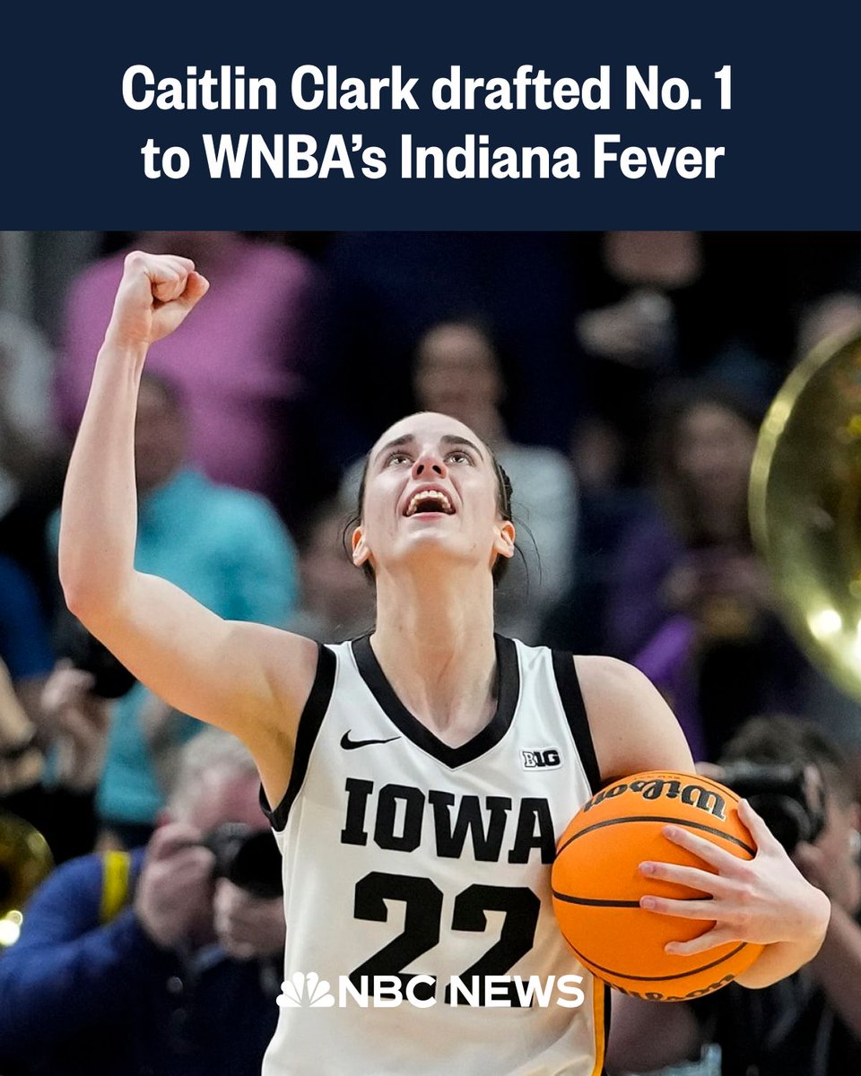 BREAKING: Caitlin Clark has been drafted by the Indiana Fever with the first overall pick in the 2024 WNBA Draft. nbcnews.app.link/ZkDgyRopPIb