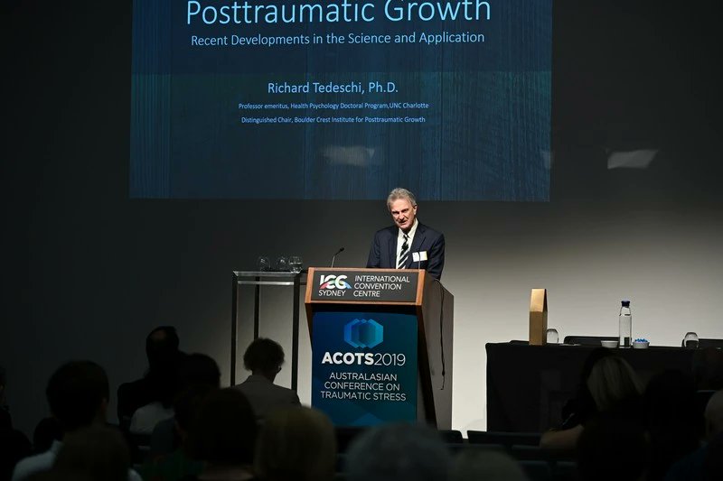 A throwback to our keynote speaker, @richardtedeschi , who spoke on Post Traumatic Growth at our conference in 2019!