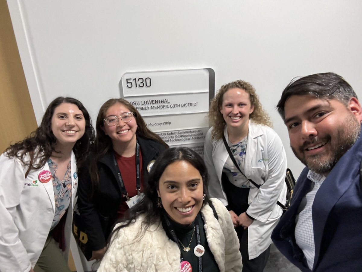 Visiting @AsmLowenthal today with folks from @MFMRevolution, @UCLAPRIME_LA and @AltaMedHealthS as part of @cafp_familydocs Lobby Day. Let’s get #AB2250 passed, signed and preserve #SongBrown funding to fuel the @fmedrevolution!