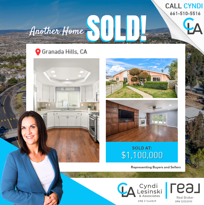 SOLD this wonderful home!! Representing Buyers and Sellers!
Are you looking for YOUR Happy place? Your dream home is only a call away, call Cyndi Today!! 661-510-5516
#SOLD #JustSold #SOLDListing #happyclientshappyrealtor #RealtorWithACause #SoldinSantaClarita  #TopLAAgent