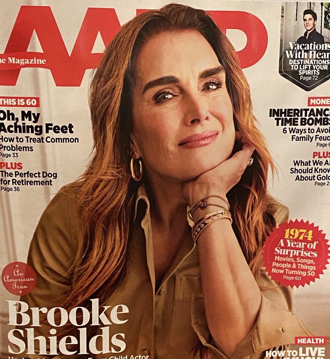 Never thought I would see the day 
Brooke Shields on the AARP cover.
#ChildhoodCrush