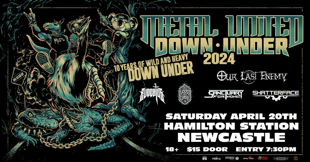 This Saturday we return to Newcastle for the first time in a long time as part of Metal United Down Under! Presale Tix available at thehamiltonstationhotel.oztix.com.au/outlet/event/f…