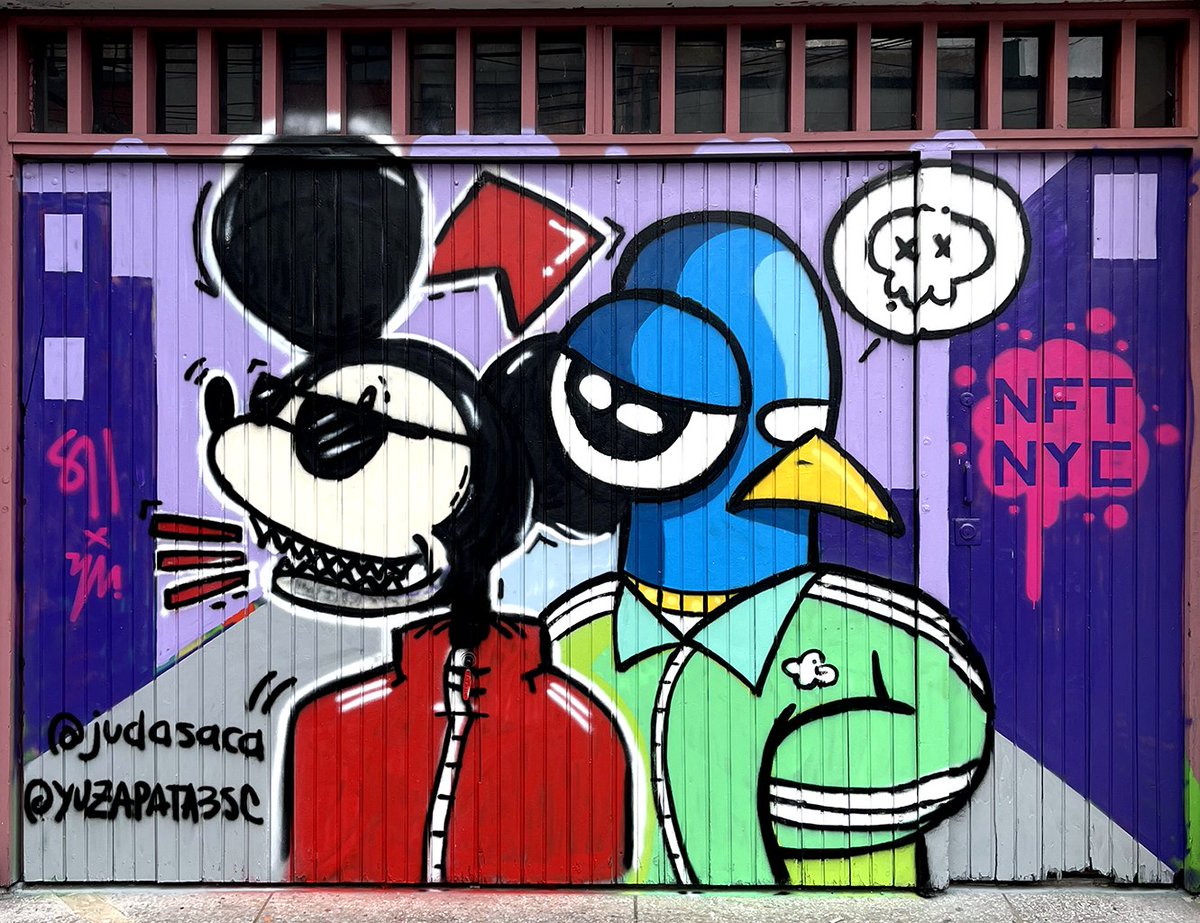 🚨 NEW COLLAB DROP!!!
NFTNYC2024 Gangsters YUZAPATA  X @judasaca_art 

This historic #Graffiti wall from the streets of Bogota has been minted as a X10 editions on @KnownOrigin_io 

Read more about this #NFT below 👇