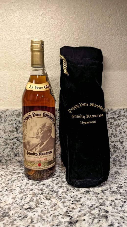 'Indulge in luxury with our exquisite Pappy Van Winkle 23 Years - a rare blend of sophistication and flavor that's sure to elevate any occasion. Limited availability, so secure your bottle today and savor the timeless taste of perfection. #Pappy23 #RareWhiskey #LuxuryLifestyle 🥃