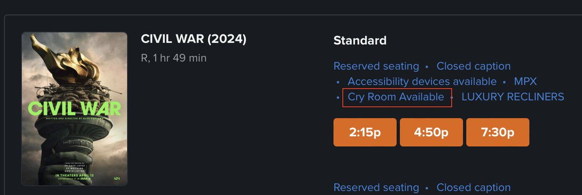 did anyone else have a cry room available for civil war or was it just me?