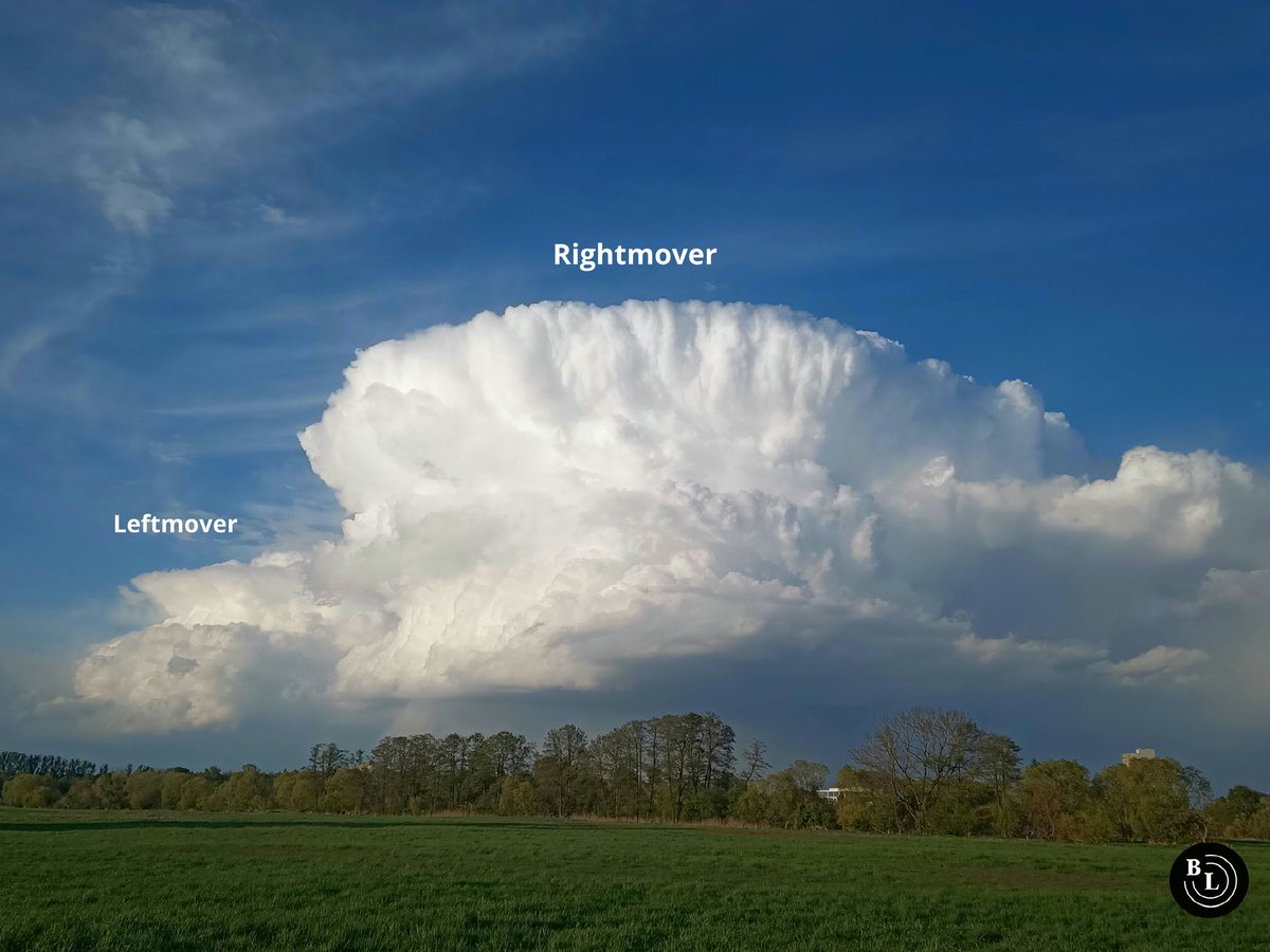 1/5: Today we had #splitting #storms over #Berlin. Here you can see how the #Leftmover and the #Rightmover pass over the capital. | April 15, 2024 @Djpuco @pgroenemeijer @ThiloKuehne @TheNimbus @meteomabe @DECGNwx