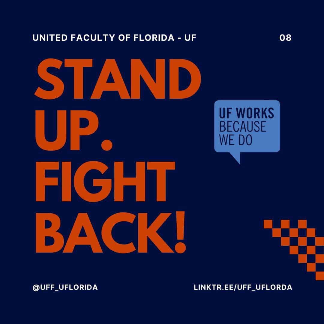 We are stronger together. Commit to JOINING or REJOINING UFF-UF now! See our PTR demands, our other active priorities here — Linktr.ee/uff_uflorida