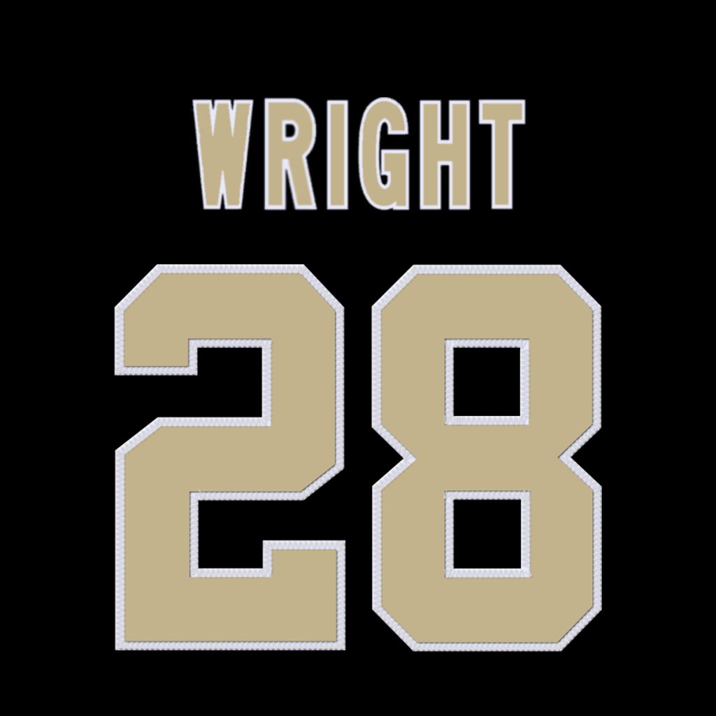 nfl_jersey_num's tweet photo. New Orleans Saints DB Rejzohn Wright (@Ray2wright) is wearing number 28. Last worn by Lonnie Johnson. #Saints https://t.co/zLQj7M1n5K