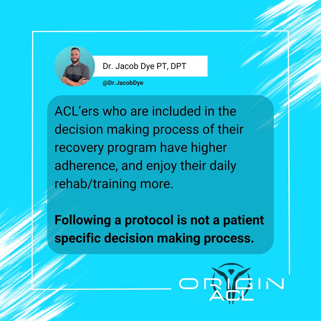 ACL'ers 

Were you asked about your goals for your recovery

Did the person in charge of your ACL program include you in the decision making process for when, what, how, and why your program is being executed a certain way?

#aclrehab #aclsurgery #aclreconstruction #acltear