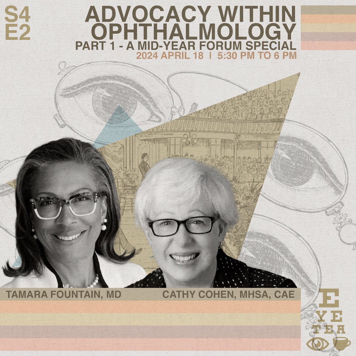 Kicking off a special two-part series on Advocacy within Ophthalmology! Join us for Part 1 with Dr. Tamara Fountain and Cathy Cohen on April 18th at 5:30PM EST!! Register here: us06web.zoom.us/meeting/regist…