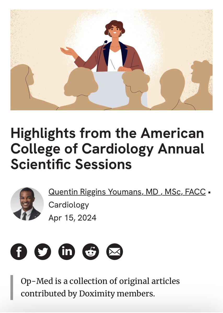 With so much to digest 📚 from #ACC24 @ACCinTouch, I was happy to share some initial thoughts @doximity as we dive deeper into all of the pivotal trials from the conference. 👇🏾👇🏾👇🏾 opmed.doximity.com/articles/highl…