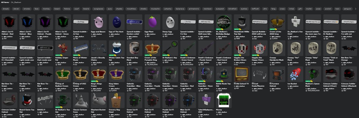 DrRadium88's tweet photo. Just wanna remind everyone to GO BUY MY UGC WHILE YOU STILL CAN!!!!!
My premium expires in a few days so all my items should be going offsale when that happens.
Also for any Radium Key owners, sorry but I can't upload any final item with these new price rules :(
#SaveUGC 🙏 https://t.co/9doxnsMxc2